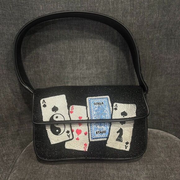 STAUD Handbags - Staud Beaded Tommy Bag House of Cards NEW
